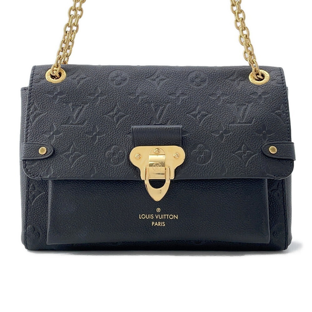 Louis Vuitton Chain Shoulder Bag Monogram Empreinte Vavin Black